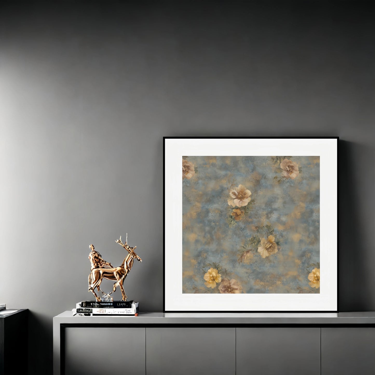 Golden Serenity-Silk Wall Art 90cm×90cm