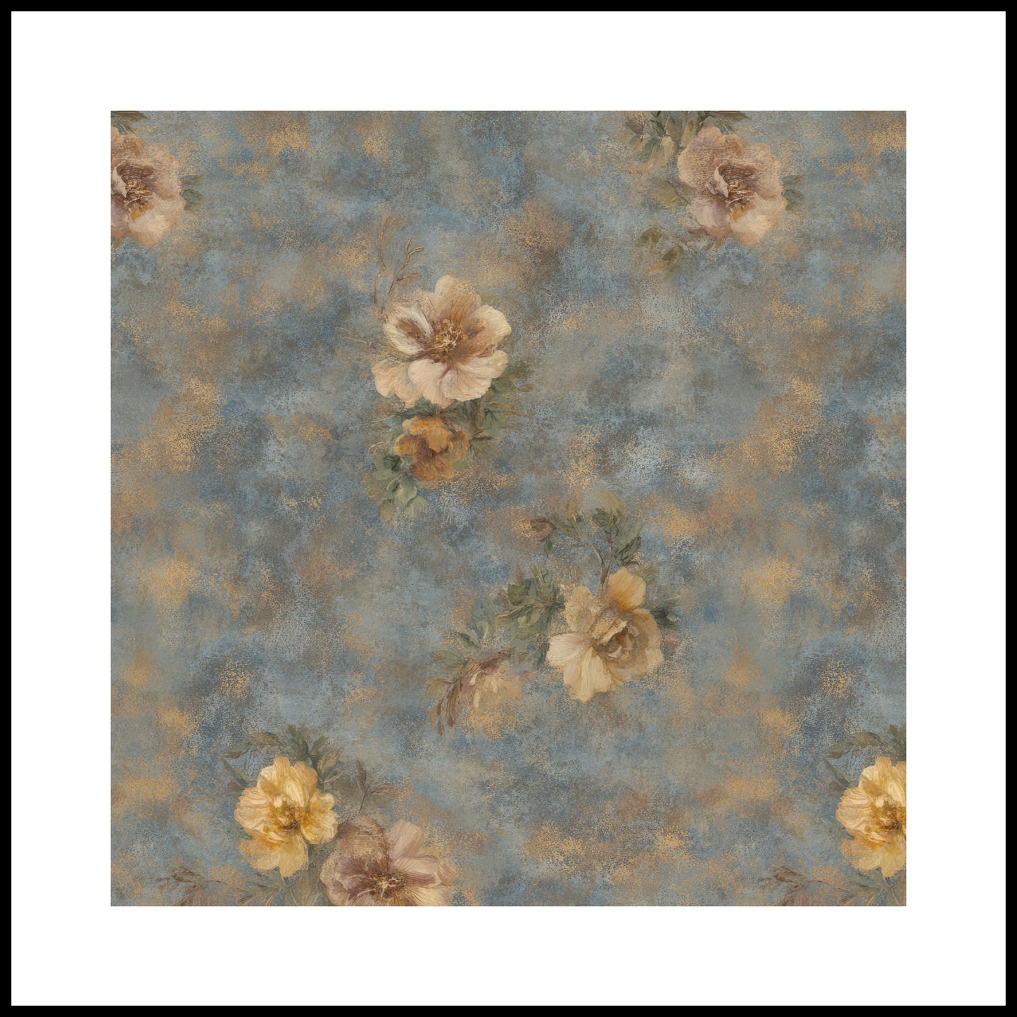 Golden Serenity-Silk Wall Art 90cm×90cm