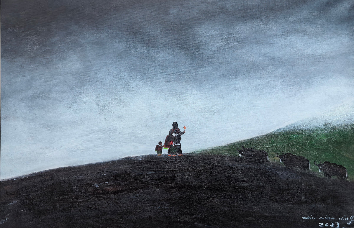 Tibetan Mother and Child— The Gaze Upon Tibet Series, Small Format Oil