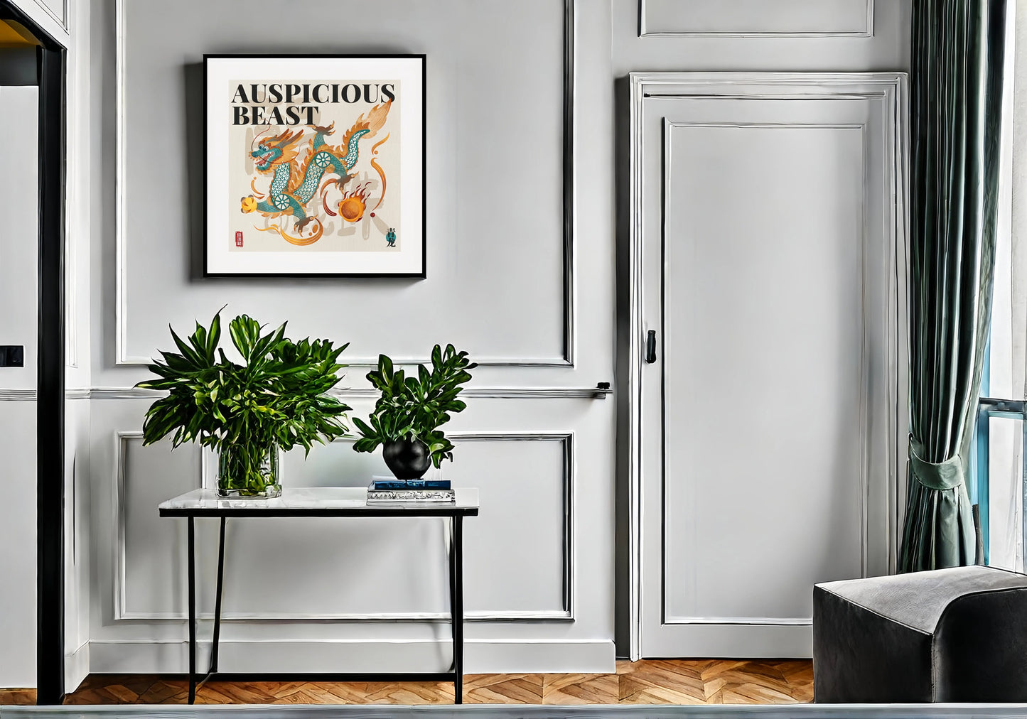 Azure Dragon - Silk Wall Art-60CM*60CM