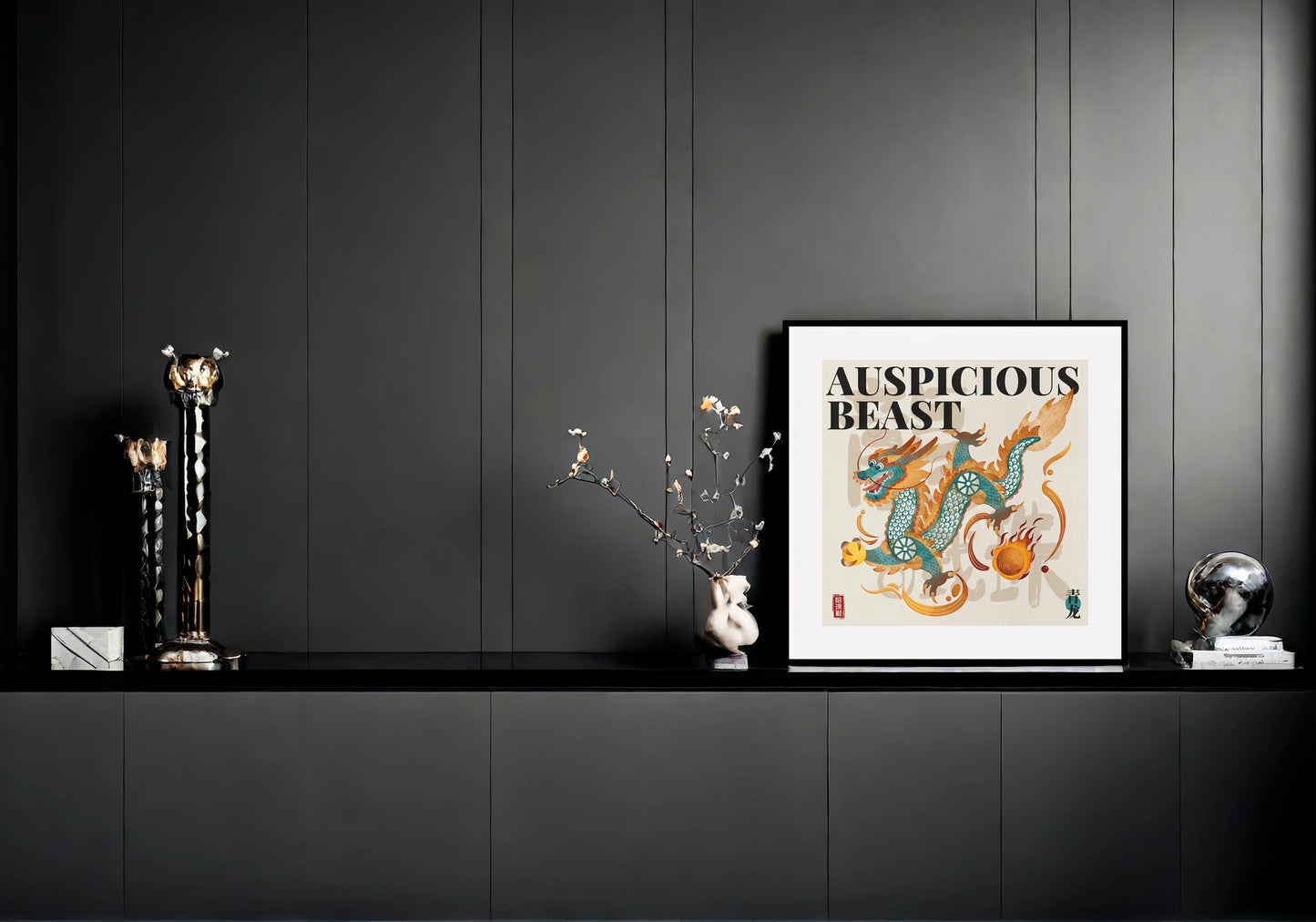 Azure Dragon - Silk Wall Art-60CM*60CM