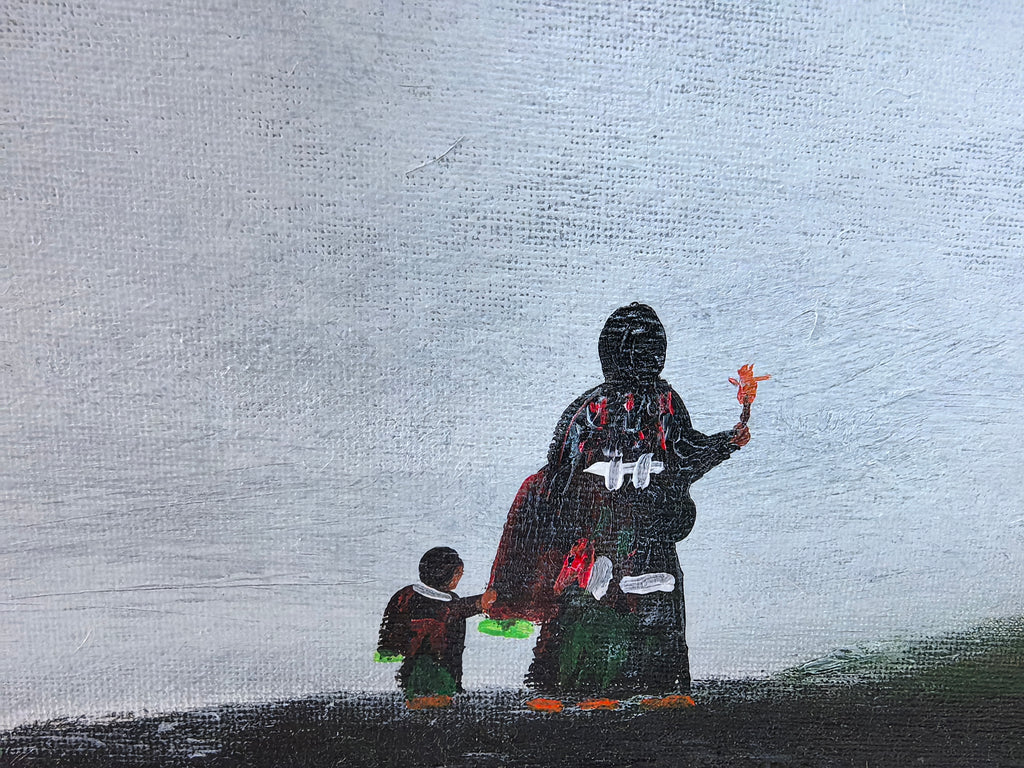 Tibetan Mother and Child— 23.2 ''× 15'' Small Format Oil