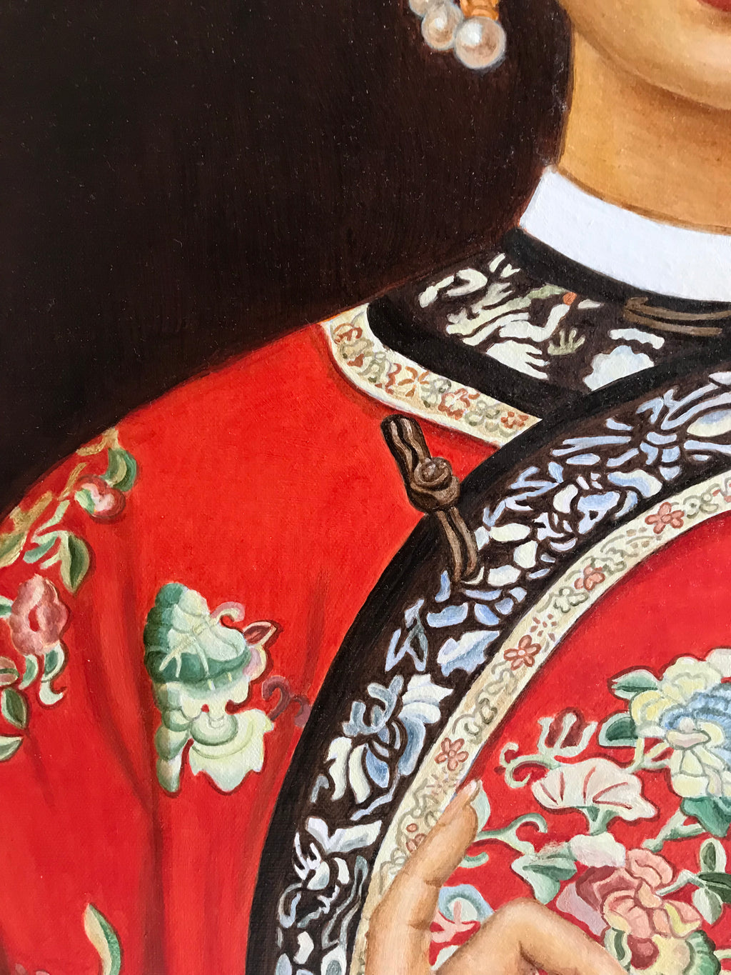 Chinese Qing Dynasty Lady - Oil on Canvas 31.5'' × 23.6'' | Original Painting by Chinese Artist | Magic Bear Art