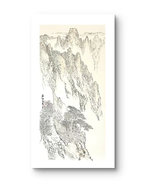 A Thousand Ravines in Splendor - Ink and Color on Xuan Paper 54.3'' × 27.2'' | Chinese Original Painting | Magic Bear Art
