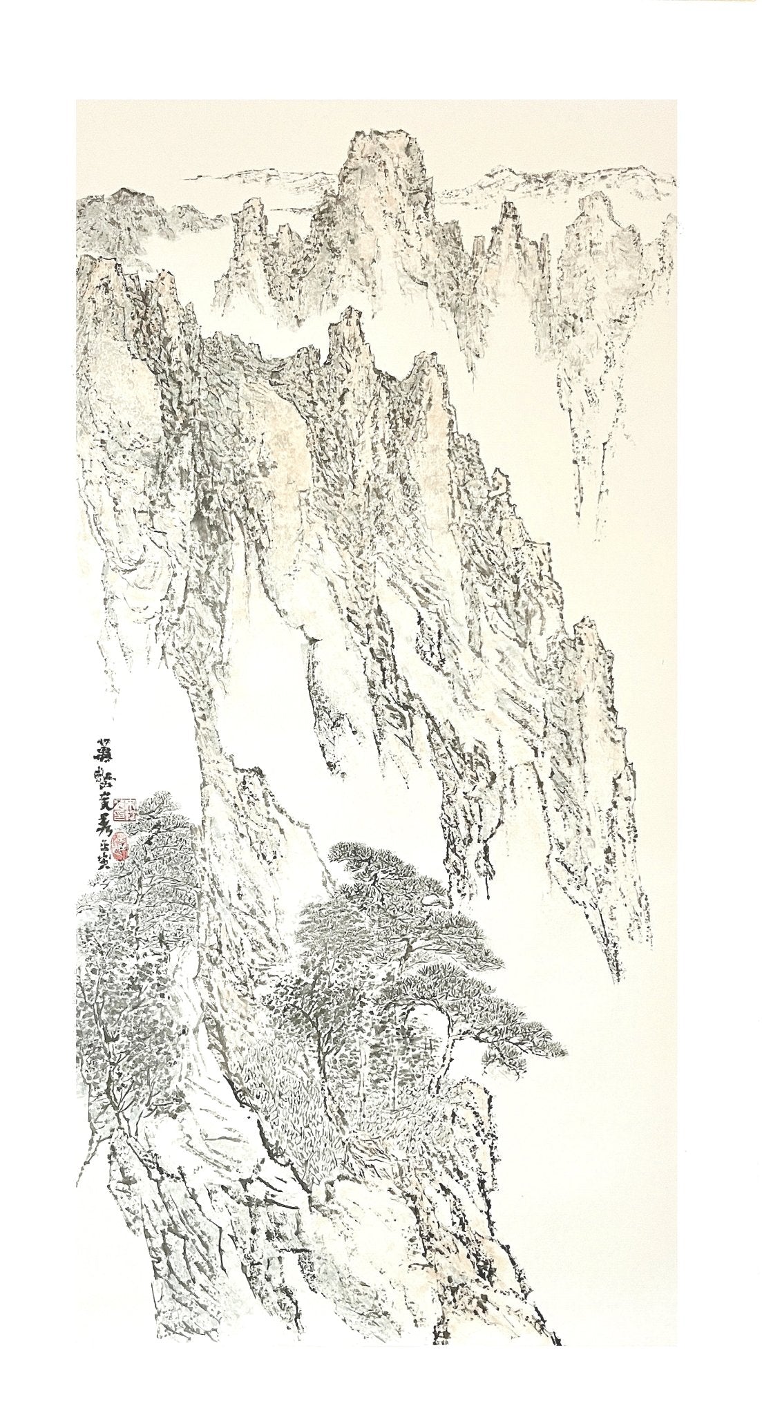 A Thousand Ravines in Splendor - Ink and Color on Xuan Paper 54.3'' × 27.2'' | Chinese Original Painting | Magic Bear Art