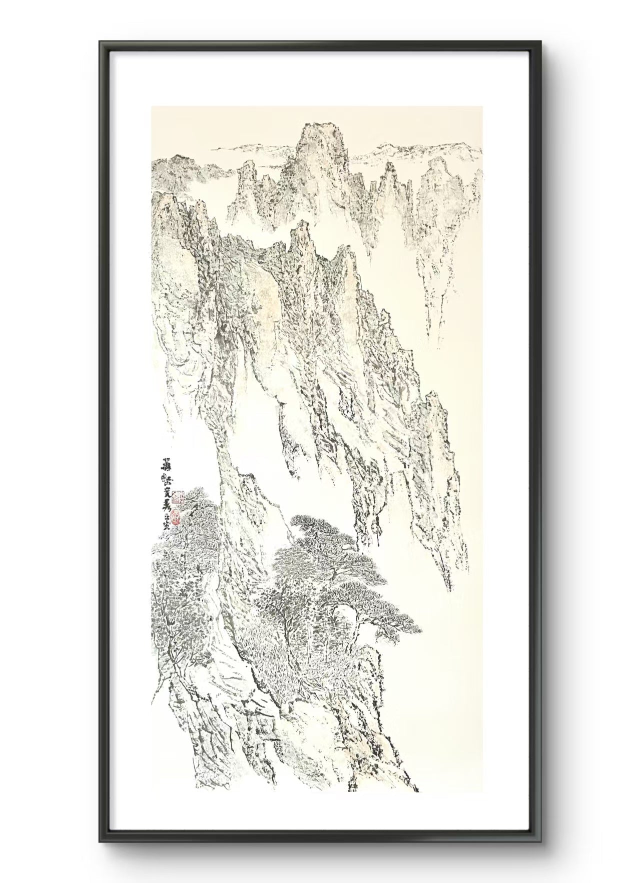 A Thousand Ravines in Splendor - Ink and Color on Xuan Paper 54.3'' × 27.2'' | Chinese Original Painting | Magic Bear Art