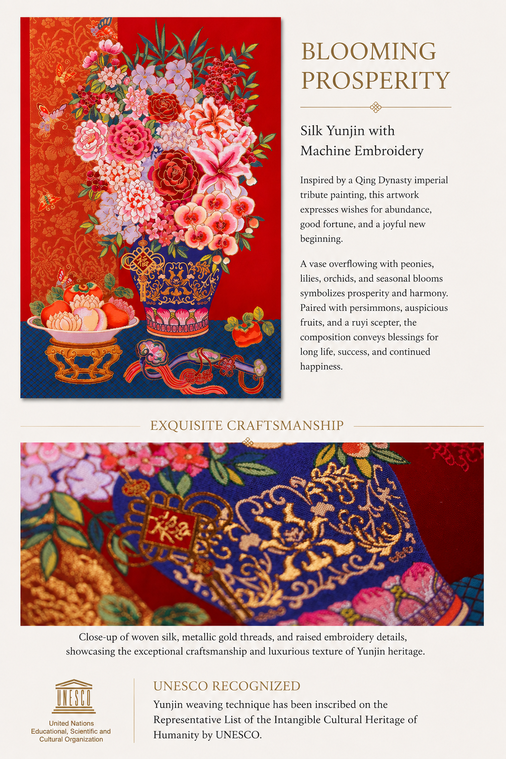 Blooming Prosperity | Chinese Original Painting | Magic Bear Art