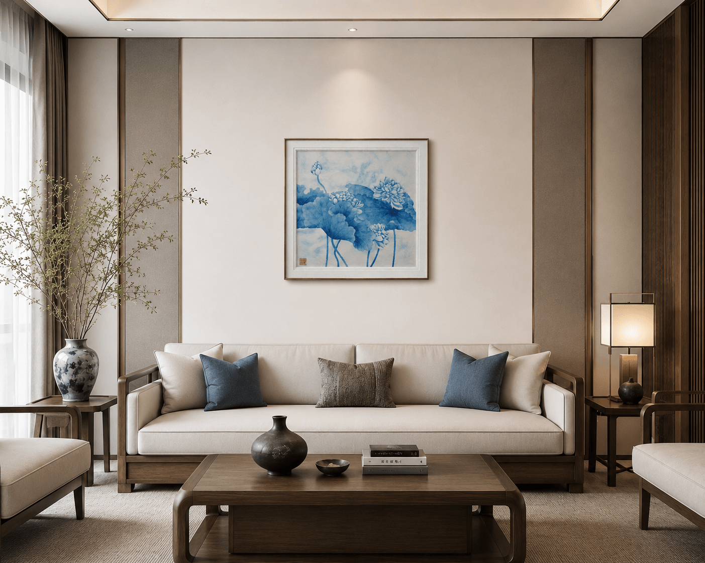 Celestial Lotus | Chinese Original Painting | Magic Bear Art
