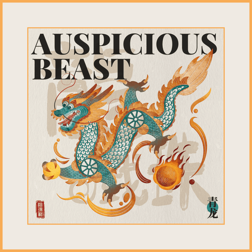 Chinese Dragon - Silk Wall Art 19.7'' × 19.7'' | Original Painting by Chinese Artist | Magic Bear Art