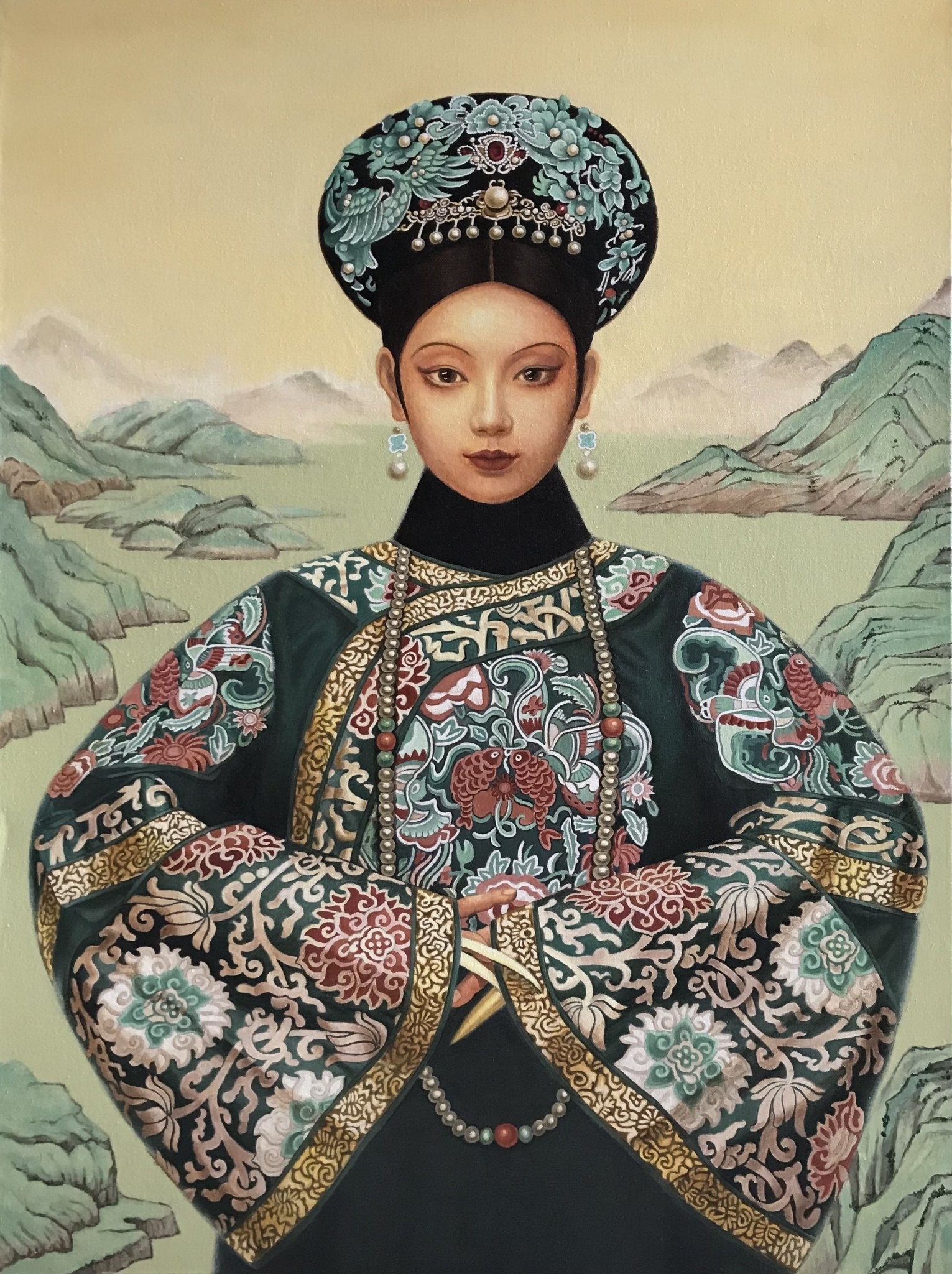 Chinese Empress Dowager Cixi - Oil on Canvas 31.5'' × 23.6'' | Chinese Original Painting | Magic Bear Art