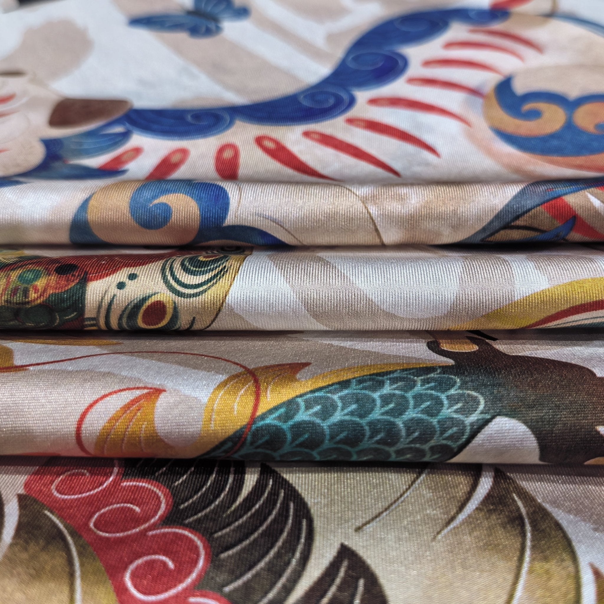 Chinese Phoenix - Silk Wall Art 19.7'' × 19.7'' | Original Painting by Chinese Artist | Magic Bear Art