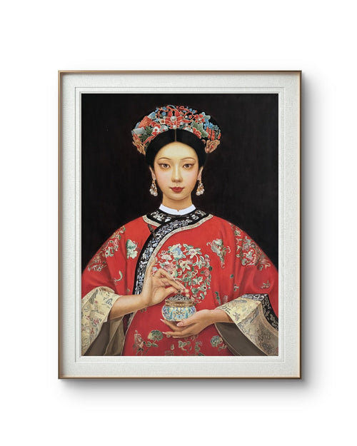 Chinese Qing Dynasty Lady | Chinese Original Painting | Magic Bear Art
