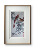 Crimson Harmony - Ink and Color 9.8'' × 5.1'' | Chinese Original Painting | Magic Bear Art