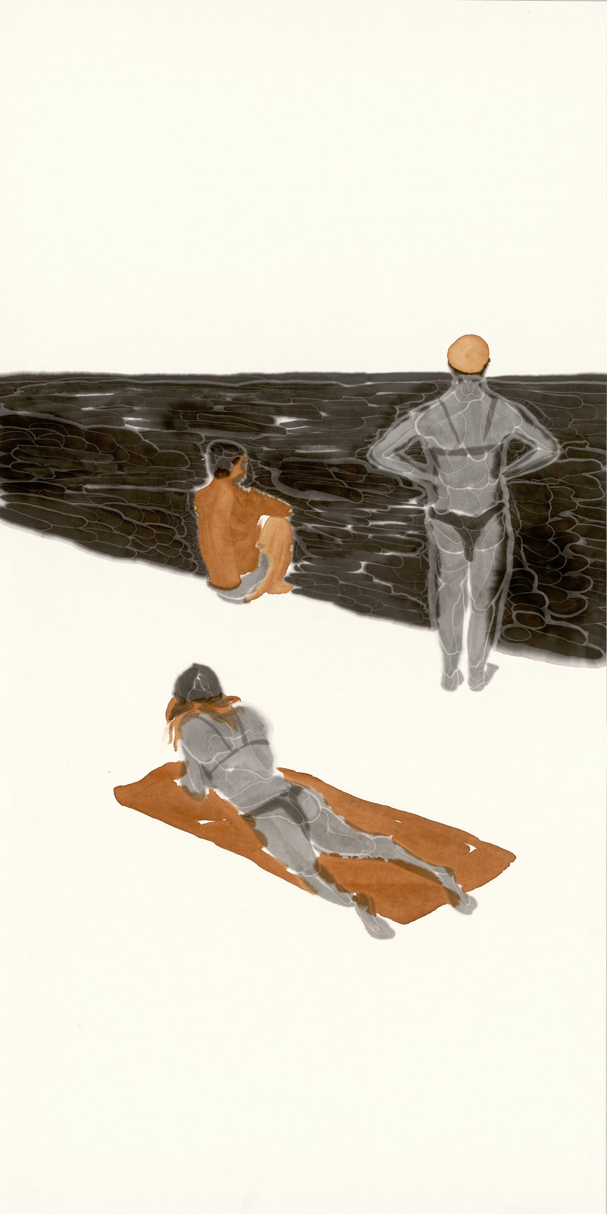 He Jun | Looking at the Sea — Medium Format Contemporary Ink Painting