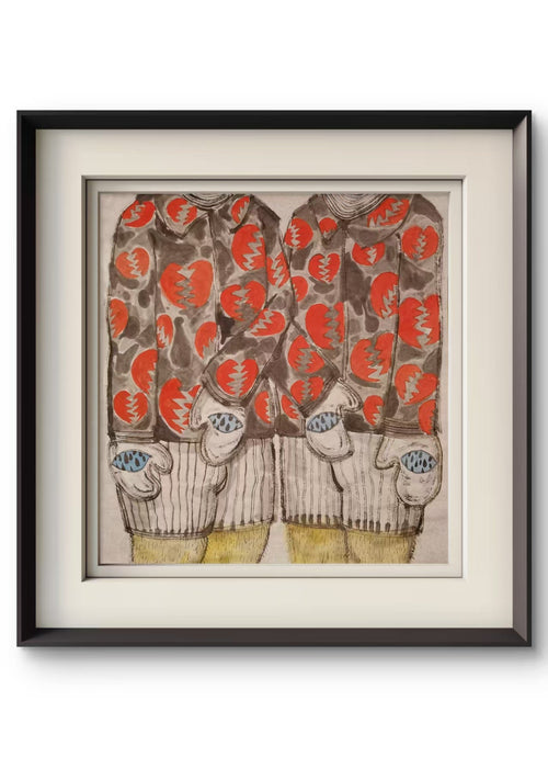 Don’t Lie to Me - Chinese Ink & Color 23.6″ × 23.6″ | Chinese Original Painting | Magic Bear Art