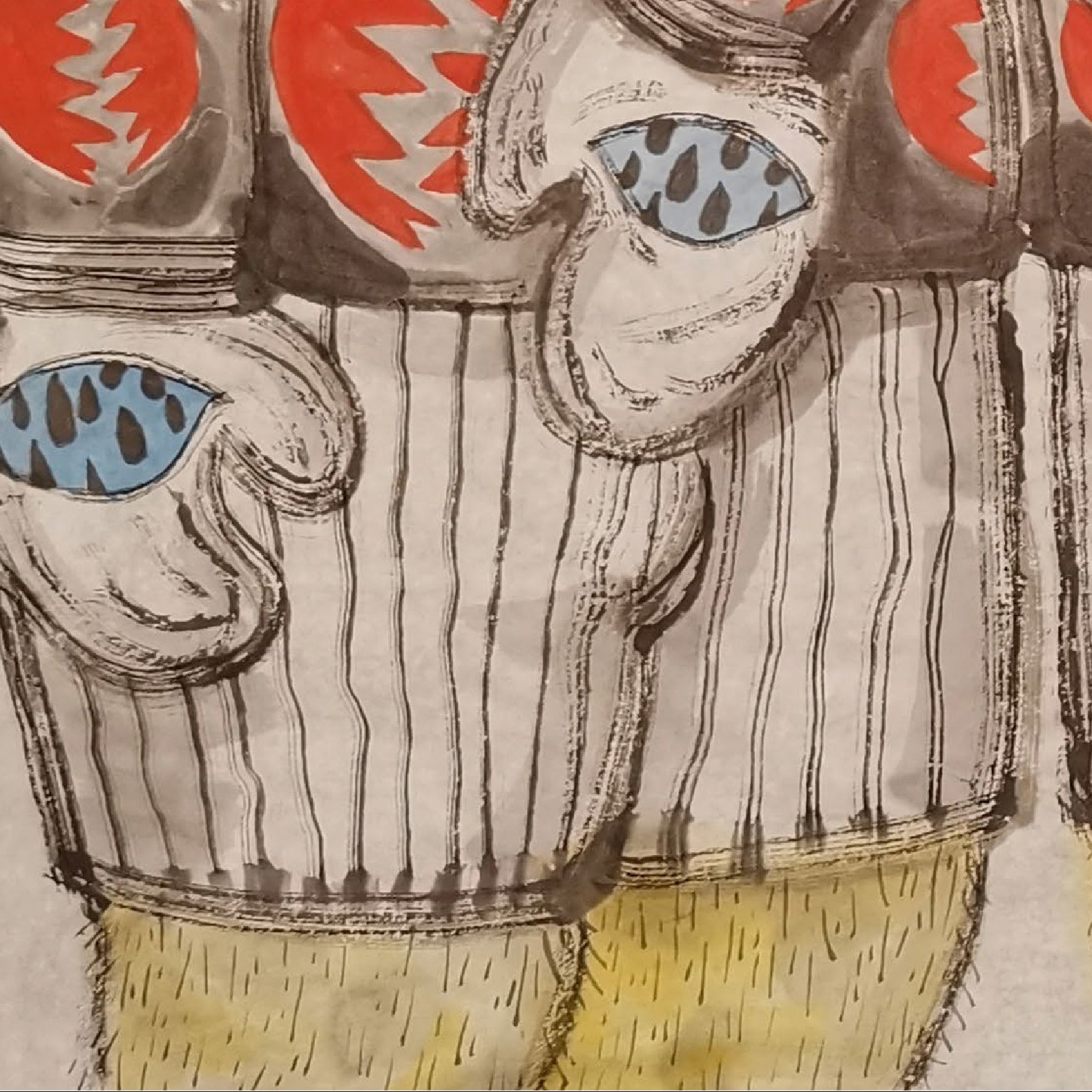 Don’t Lie to Me - Chinese Ink & Color 23.6″ × 23.6″ | Chinese Original Painting | Magic Bear Art