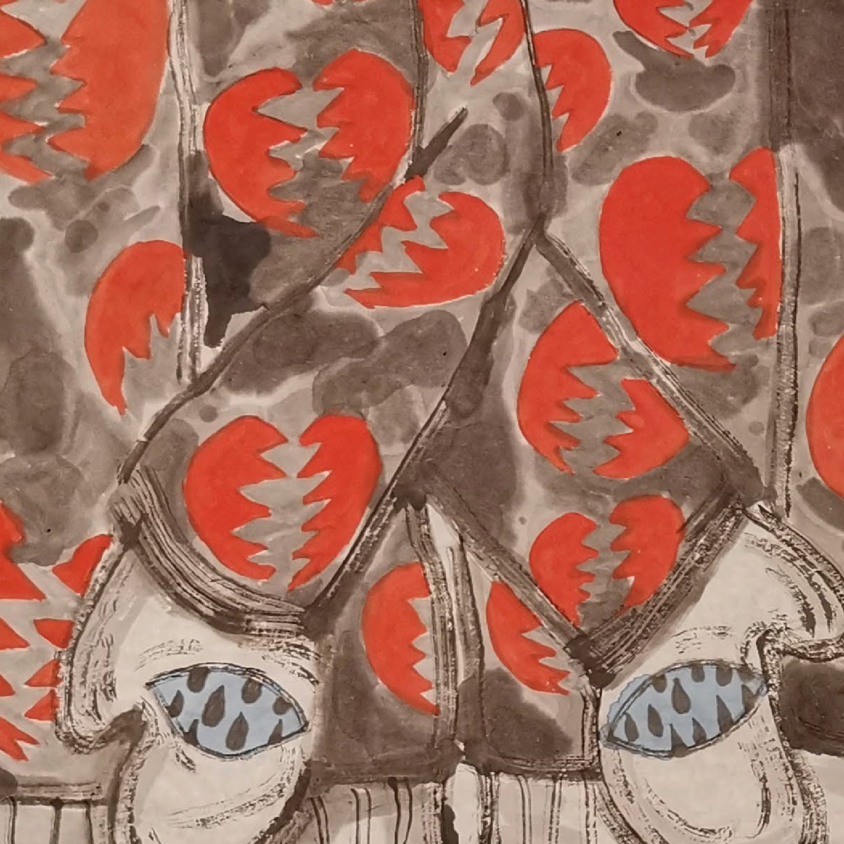 Don’t Lie to Me - Chinese Ink & Color 23.6″ × 23.6″ | Chinese Original Painting | Magic Bear Art