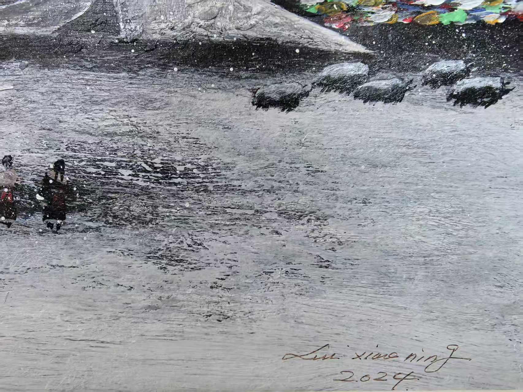 Dwellings on the Plateau — 20.9''×13.8 '' Small Format Oil | Original Painting by Chinese Artist | Magic Bear Art