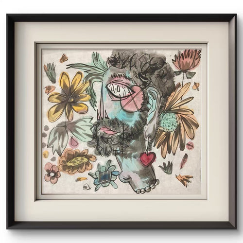 Flowers in Bloom - Chinese Ink & Color 13.8″ × 12.6″ | Chinese Original Painting | Magic Bear Art