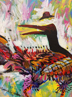 Flying Day - Acrylic on Canvas 47.2'' × 19.7'' | Chinese Original Painting | Magic Bear Art