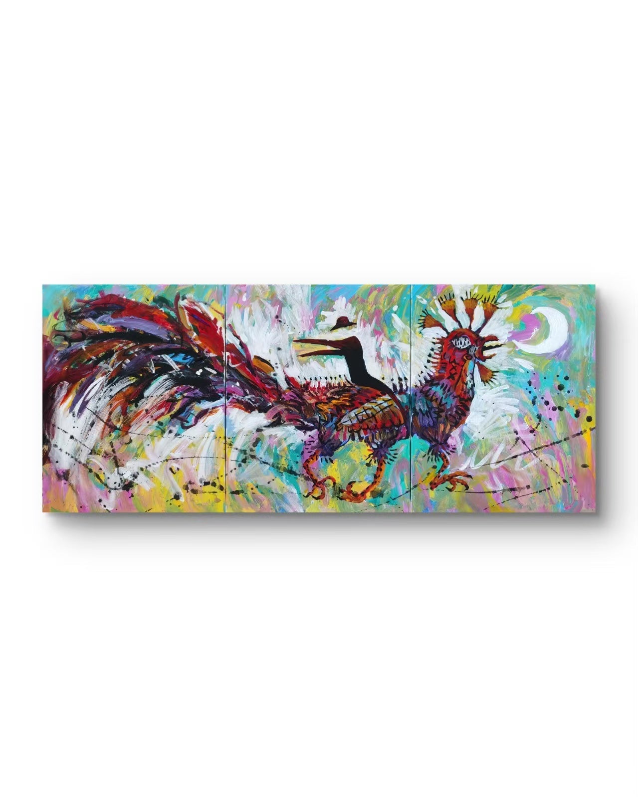Flying Day - Acrylic on Canvas 47.2'' × 19.7'' | Chinese Original Painting | Magic Bear Art