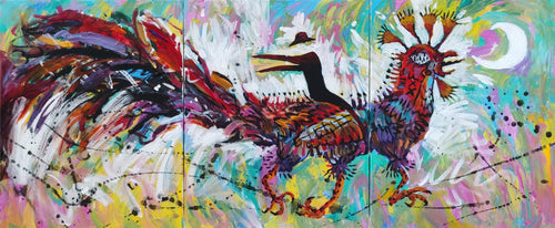 Flying Day - Acrylic on Canvas 47.2'' × 19.7'' | Chinese Original Painting | Magic Bear Art