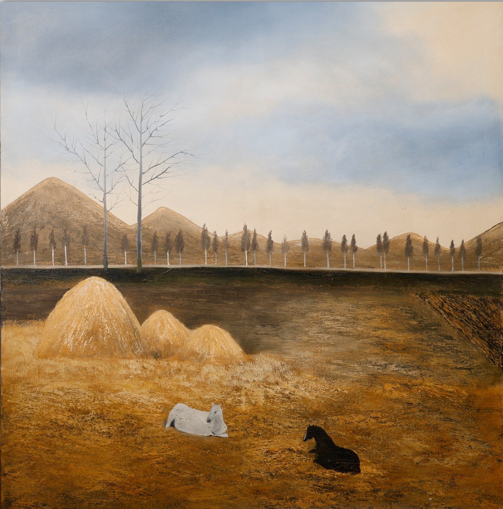 Friends on the Yellow Land — Oil | Original Painting by Chinese Artist | Magic Bear Art