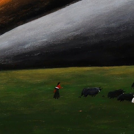 Gaze Upon Tibet Series | Large - Scale 59" × 78.7" | Original Painting by Chinese Artist | Magic Bear Art