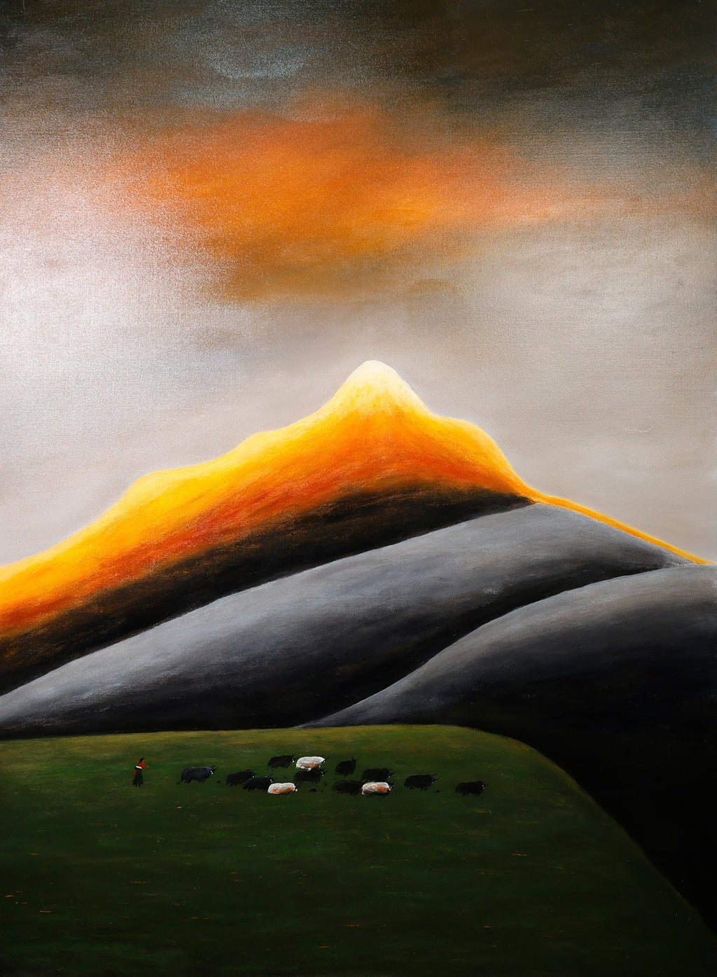 Gaze Upon Tibet Series | Large - Scale 59" × 78.7" | Original Painting by Chinese Artist | Magic Bear Art