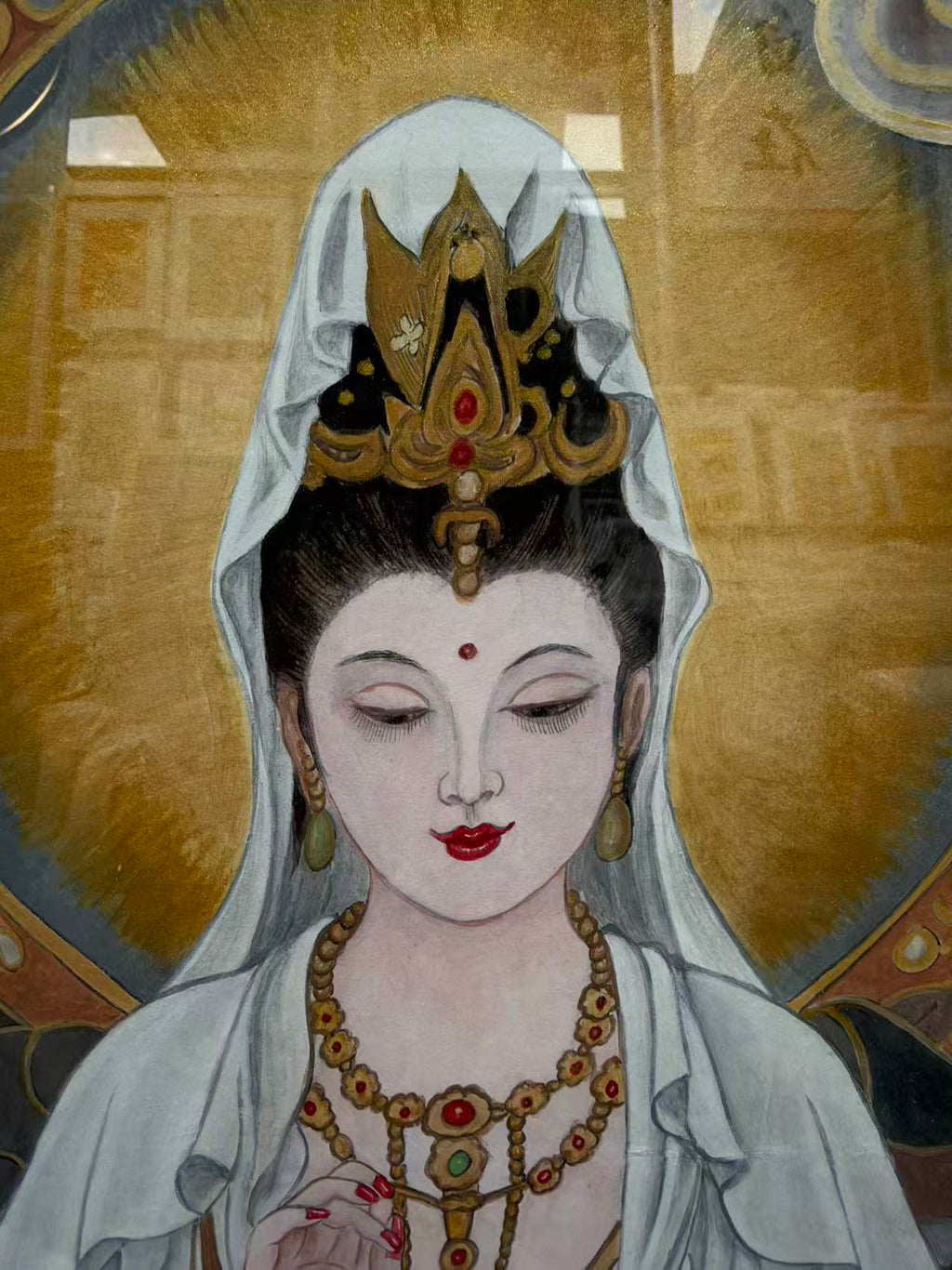 Guanyin on a Lotus Throne | Chinese Original Painting | Magic Bear Art