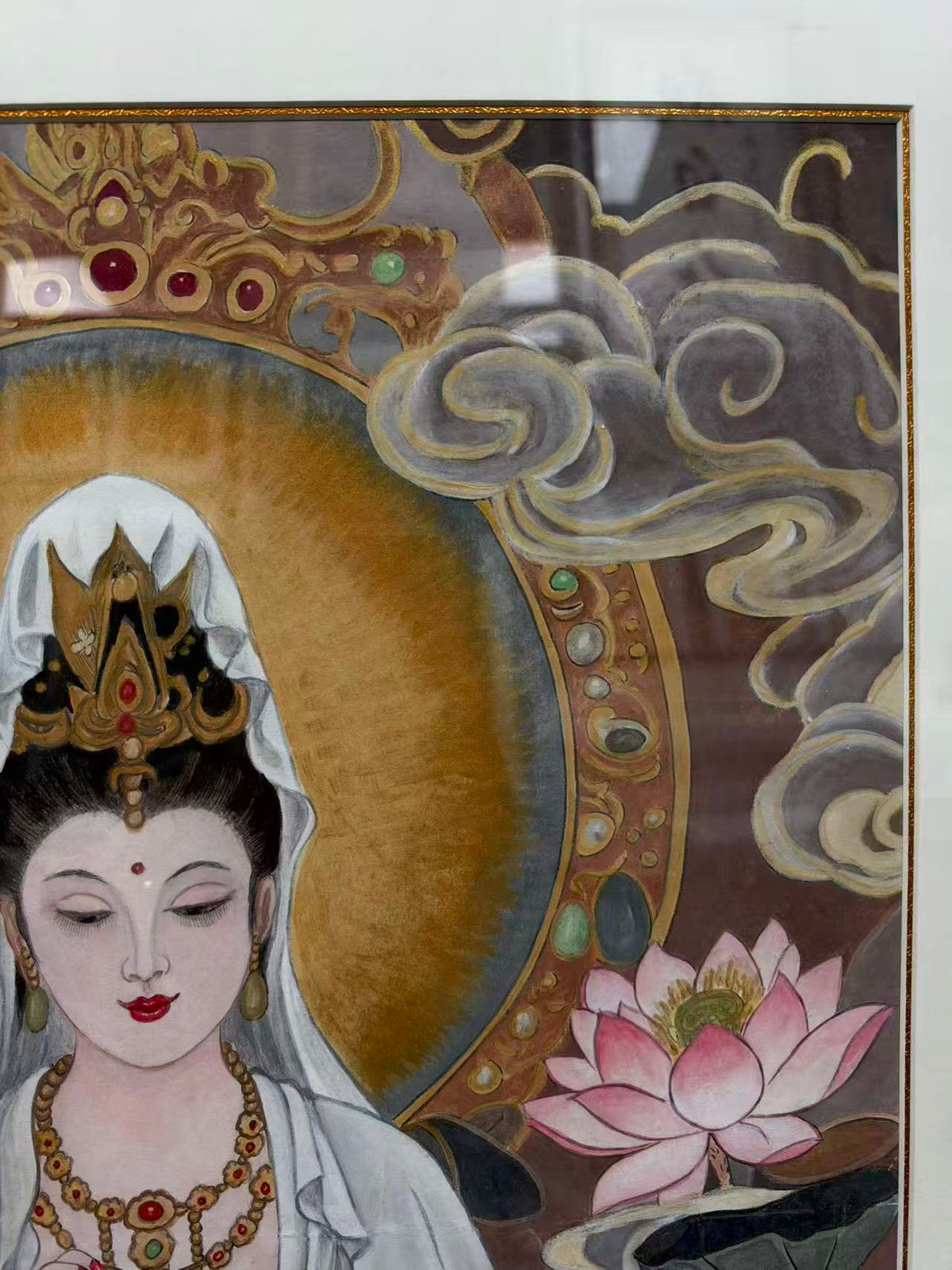 Guanyin on a Lotus Throne | Chinese Original Painting | Magic Bear Art