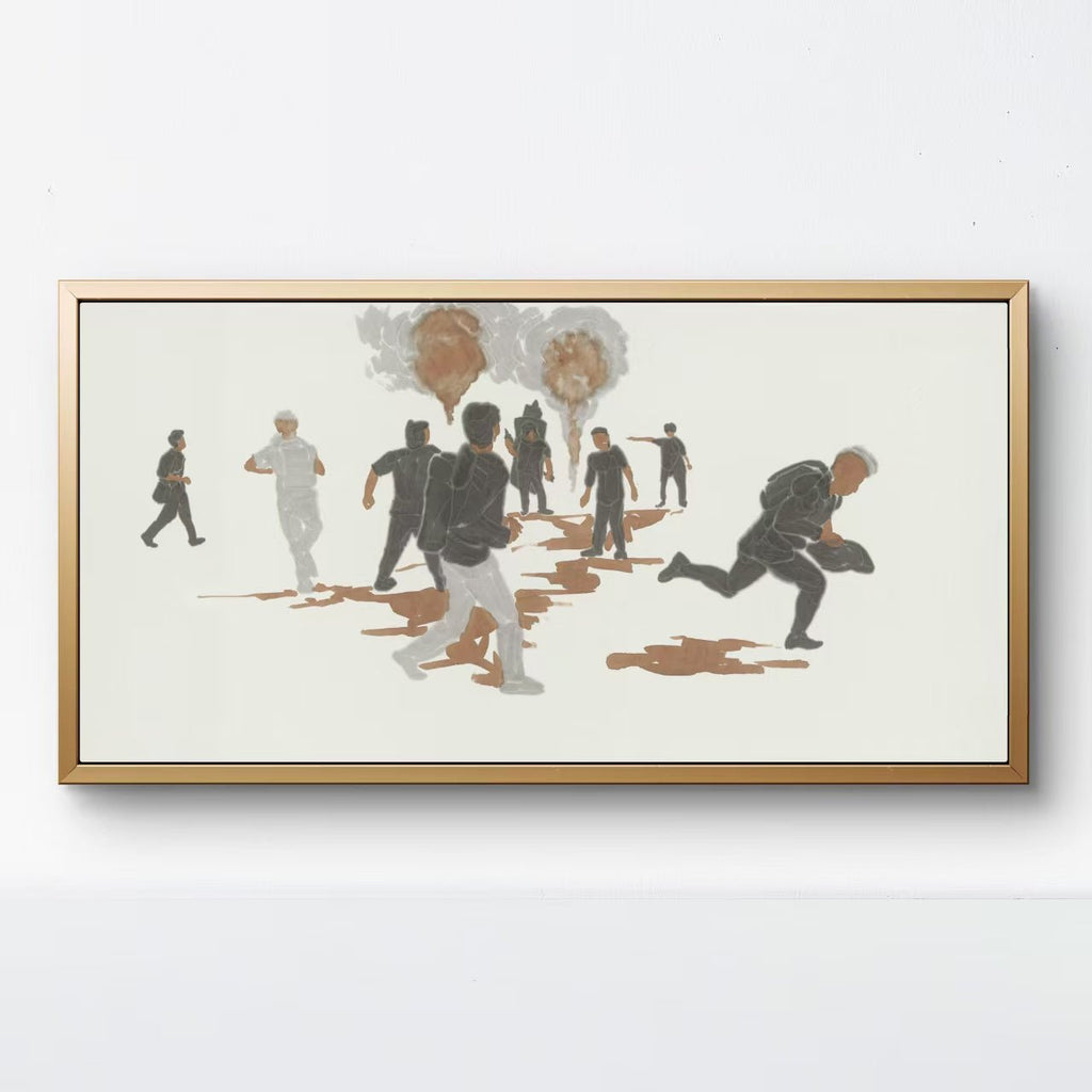 He Jun | Shout - 54.3'' × 26.8'' | Original Painting by Chinese Artist | Magic Bear Art