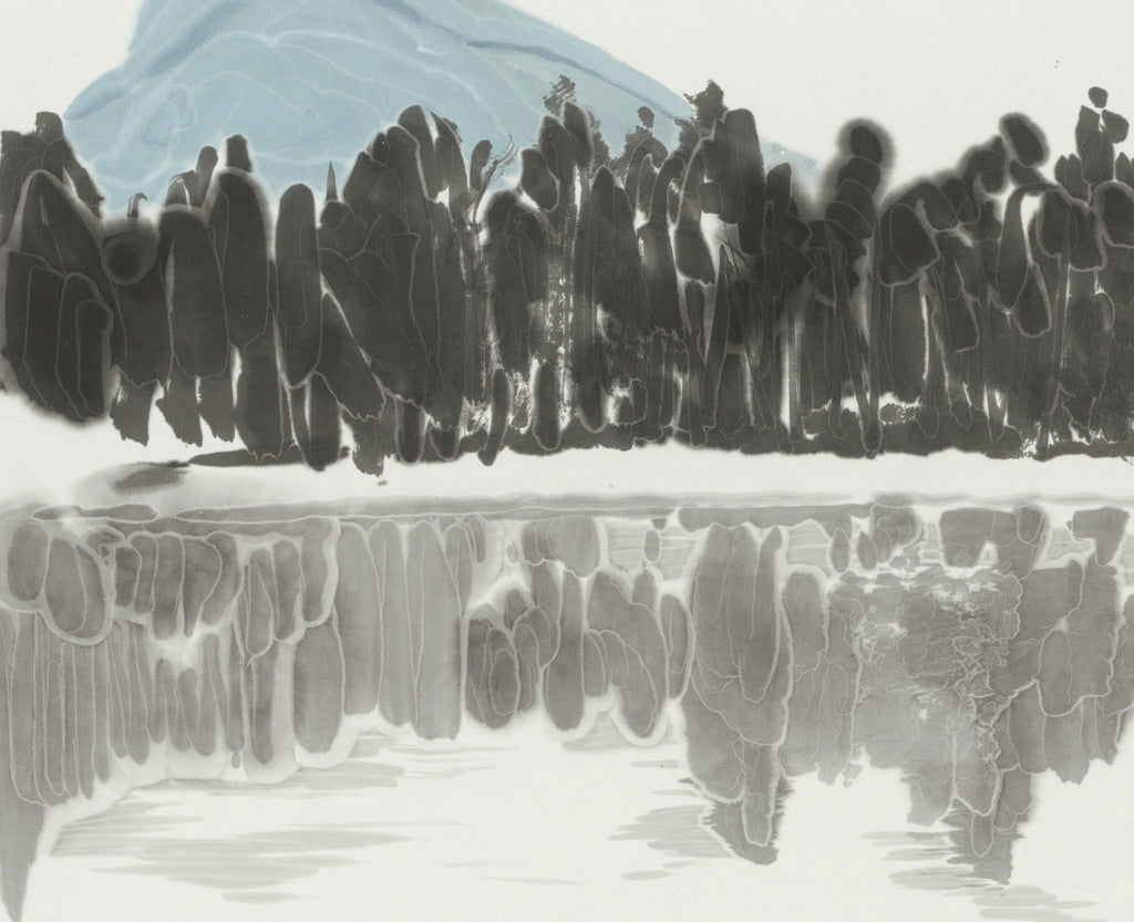 He Jun | The Quiet Shore—54.3'' × 26.8''，Contemporary Chinese Ink | Original Painting by Chinese Artist | Magic Bear Art