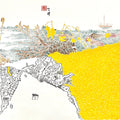 Horizon Series ｜ ink and color painting 19.7'' × 18.3'' | Original Painting by Chinese Artist | Magic Bear Art
