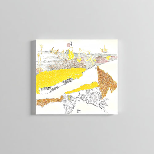 Horizon Series ｜ ink and color painting 19.7''× 18.3'' | Original Painting by Chinese Artist | Magic Bear Art