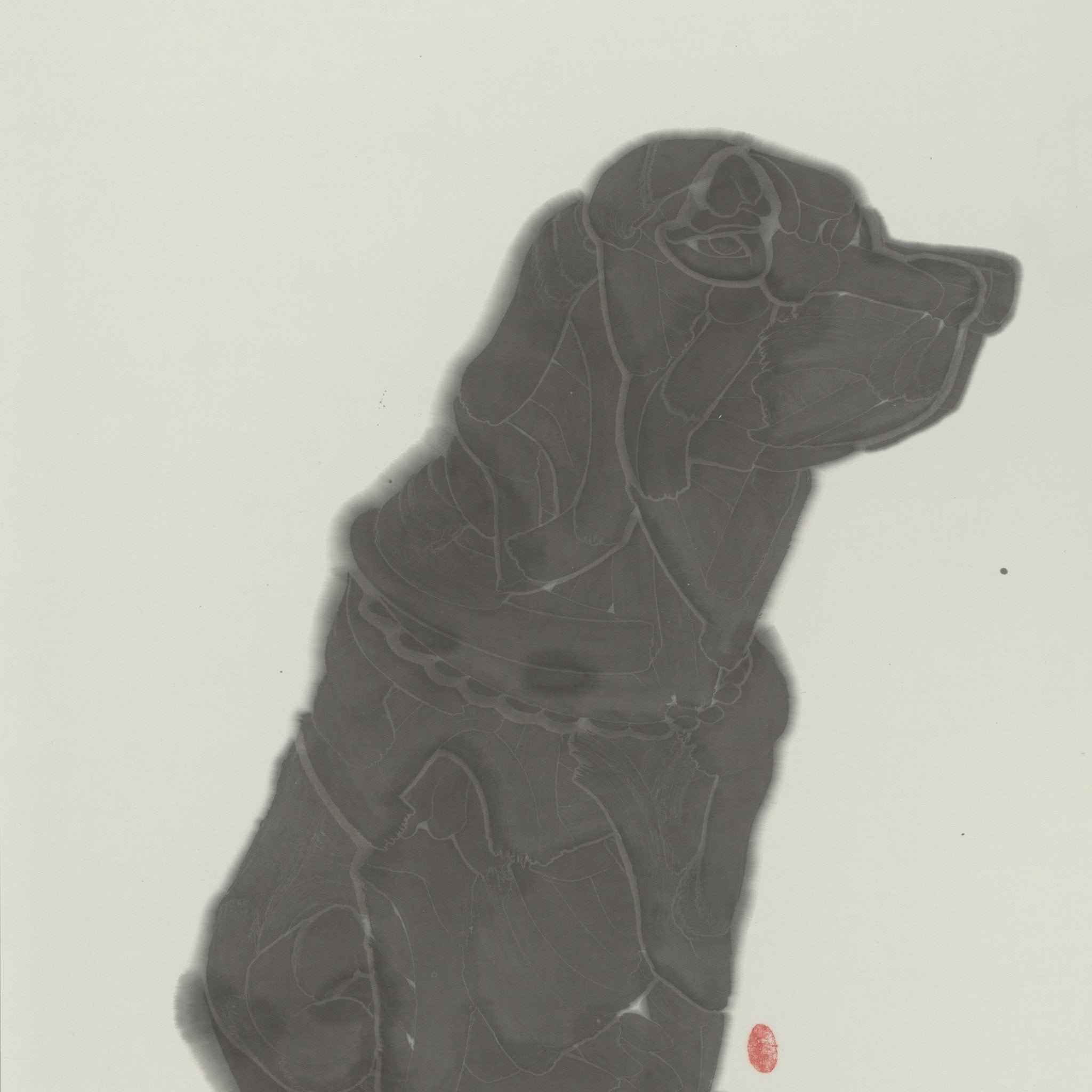 Ink Dog - 54.3'' × 26.8'' | Chinese Original Painting | Magic Bear Art