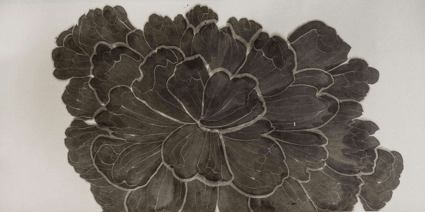 Ink Peony | Chinese Original Painting | Magic Bear Art