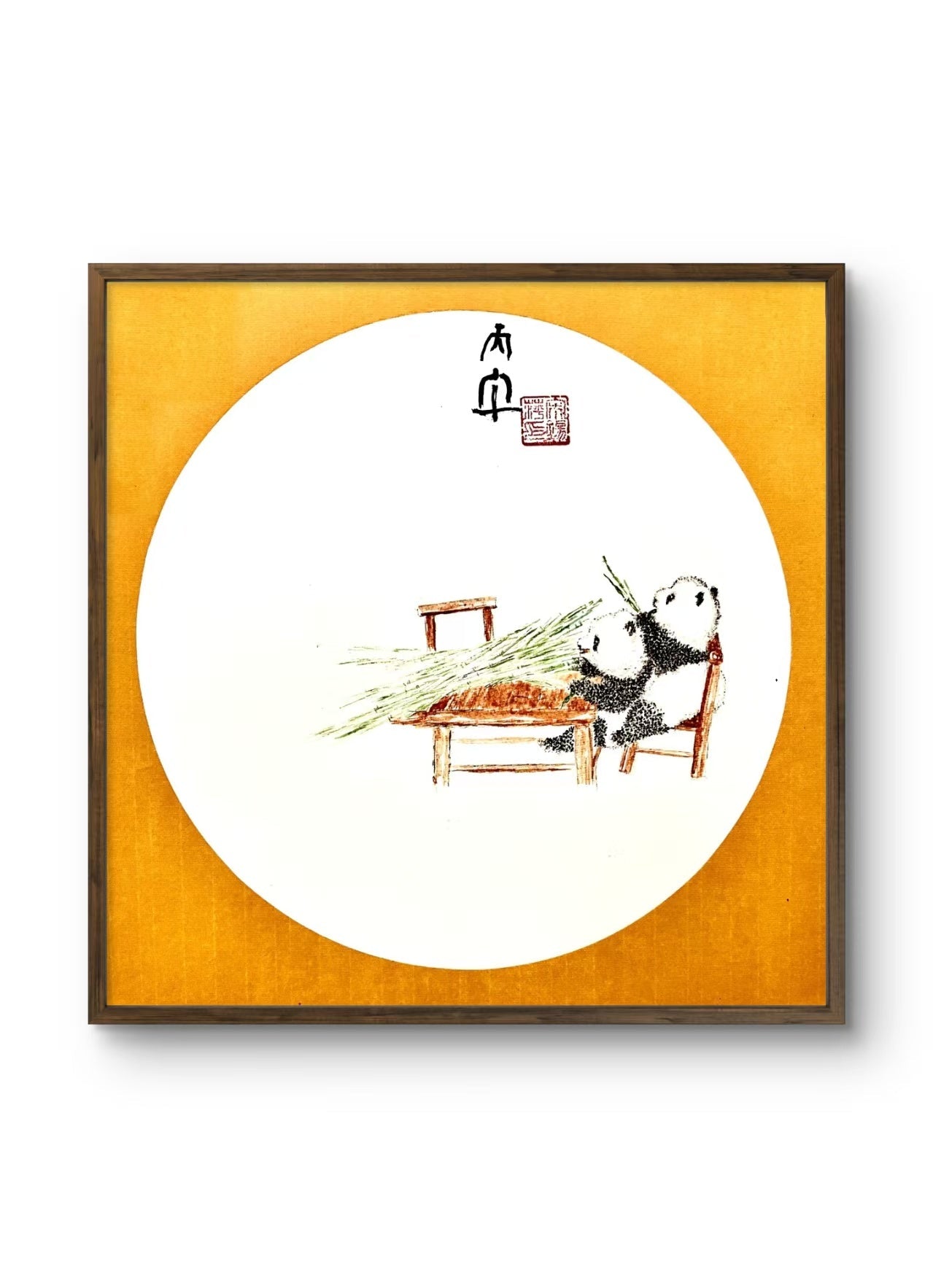 Just Want to Be Together - Ink on Xuan Paper 13.0'' × 13.0'' | Chinese Original Painting | Magic Bear Art