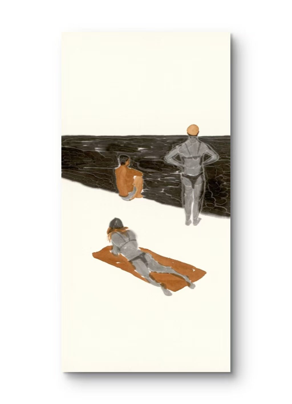 Looking at the Sea - 54.3'' × 26.8'' | Chinese Original Painting | Magic Bear Art
