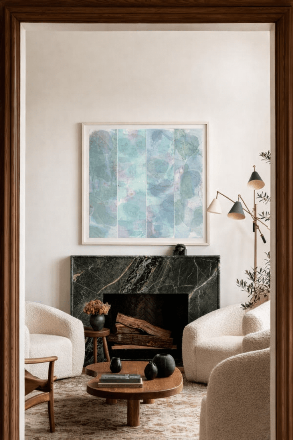 Lotus – Four - Panel Composition Chinese Ink & Color on Paper 55.1'' × 55.1'' | Chinese Original Painting | Magic Bear Art