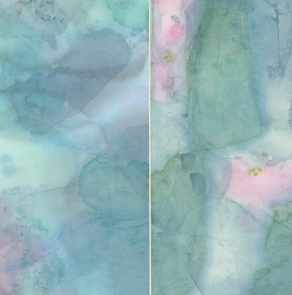 Lotus – Four - Panel Composition Chinese Ink & Color on Paper 55.1'' × 55.1'' | Chinese Original Painting | Magic Bear Art