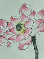 Lotus Whisper - Ink and Color 9.8'' × 5.1'' | Chinese Original Painting | Magic Bear Art