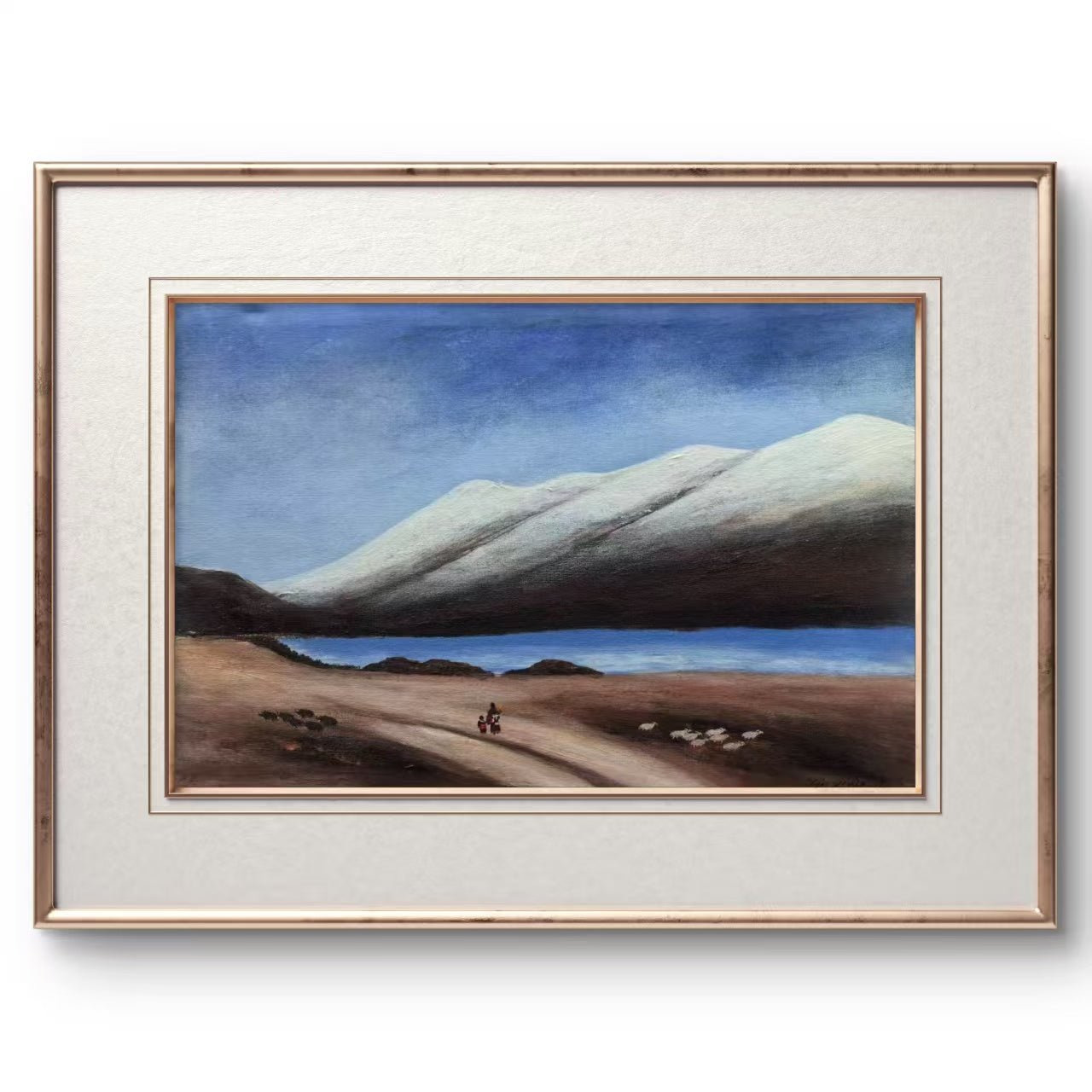 Mother and Child on the Plateau — 15.7'' × 23.6'' | Original Painting by Chinese Artist | Magic Bear Art