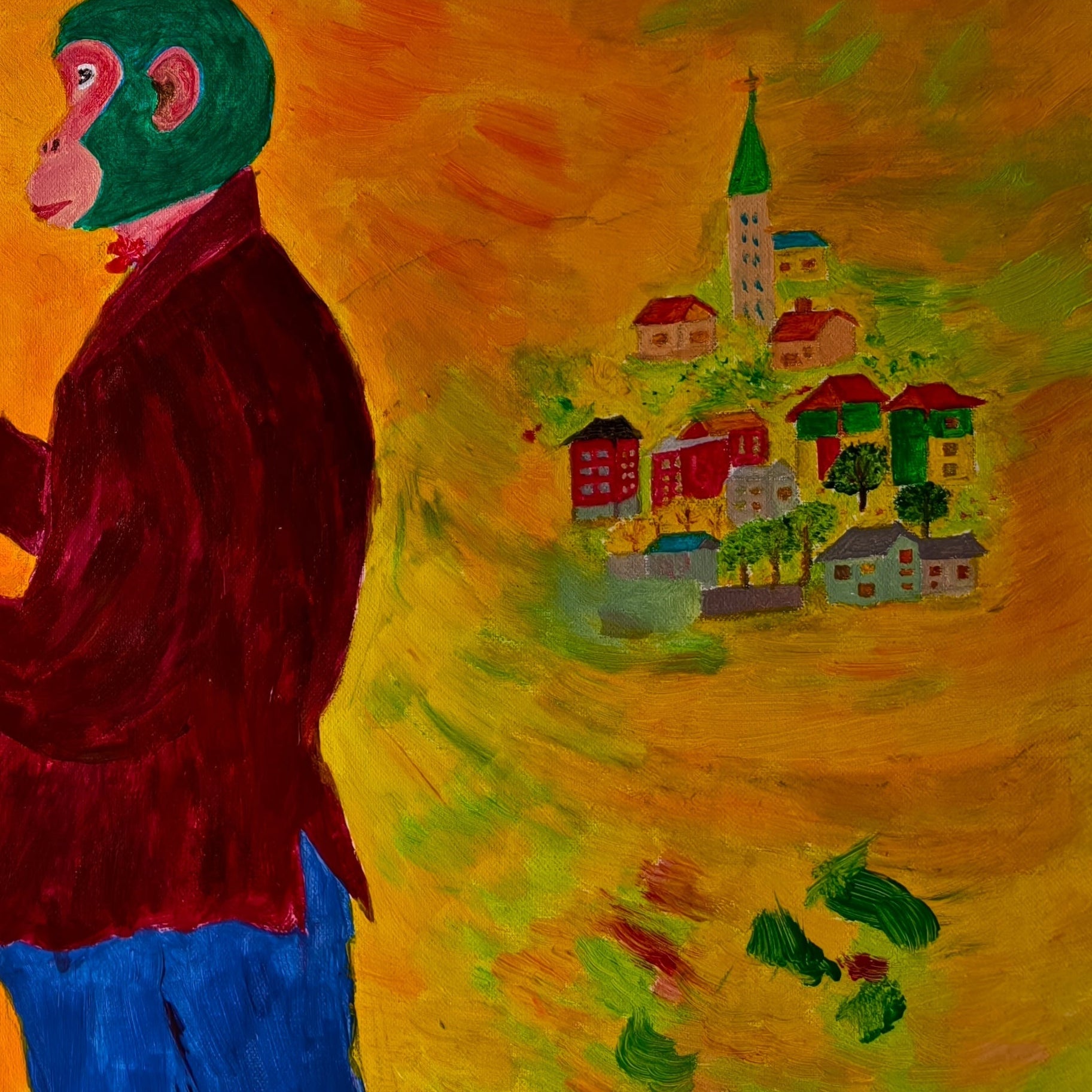 Original Chinese Art: Off to Work by Zhang Yongjiu – Magicbear-Art