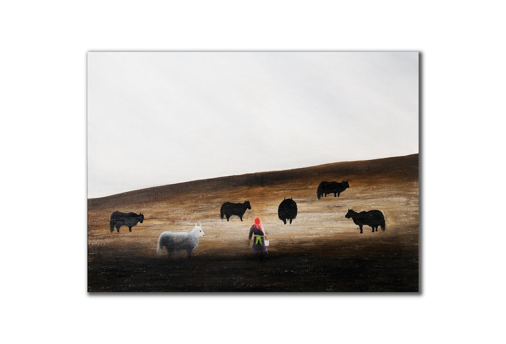 Pastoral Labor - Small Format Oil | Original Painting by Chinese Artist | Magic Bear Art