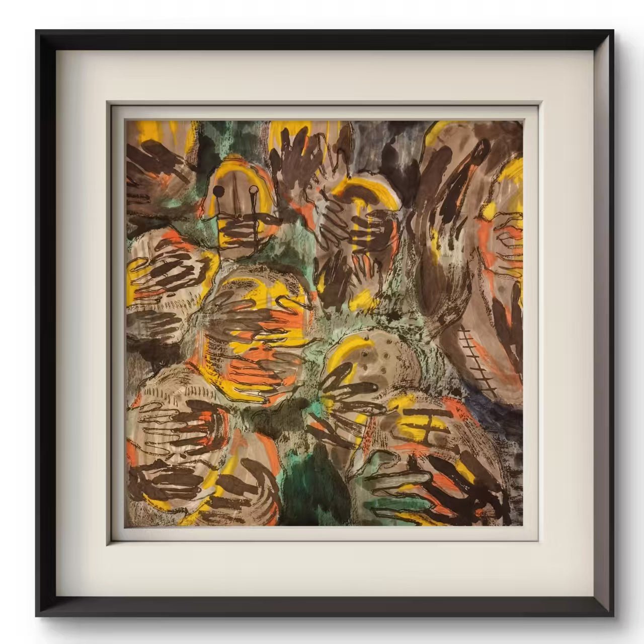 Patient - Chinese Ink and Color 23.6'' × 23.6'' | Chinese Original Painting | Magic Bear Art