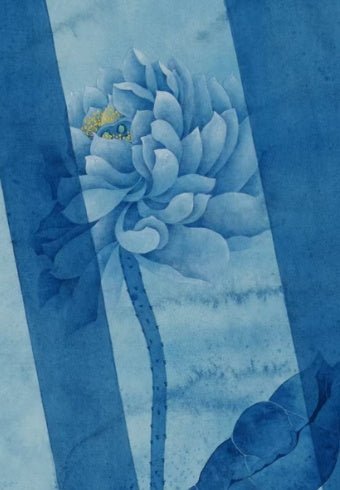 Peaceful Lotus in a Porcelain Vase | Chinese Original Painting | Magic Bear Art