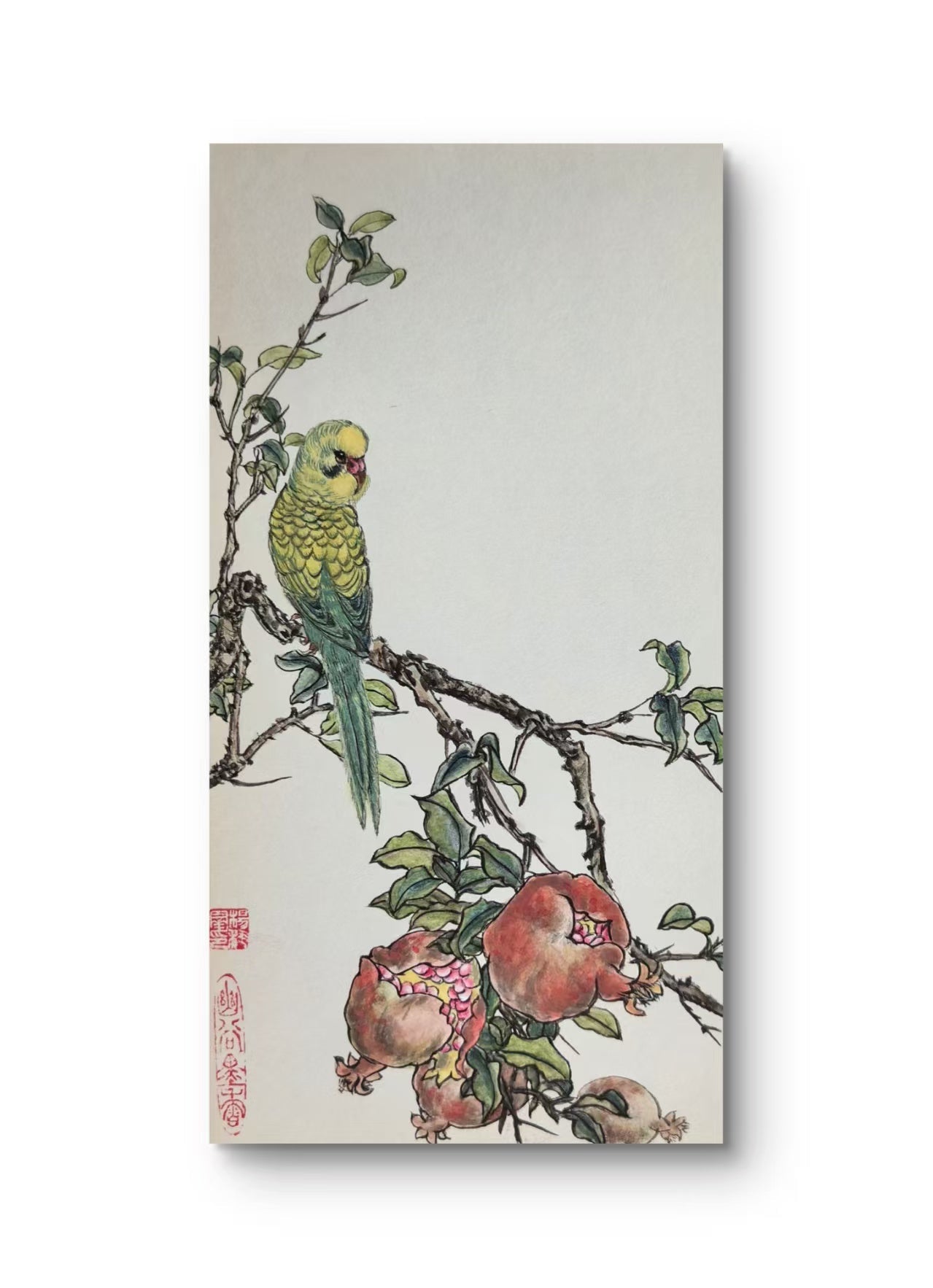 Pomegranate Song - Ink and Color 9.8'' × 5.1'' | Chinese Original Painting | Magic Bear Art