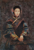 Portrait of a Wealthy Merchant Woman in the Late Qing Dynasty - Oil on Canvas 35.4'' × 23.6''