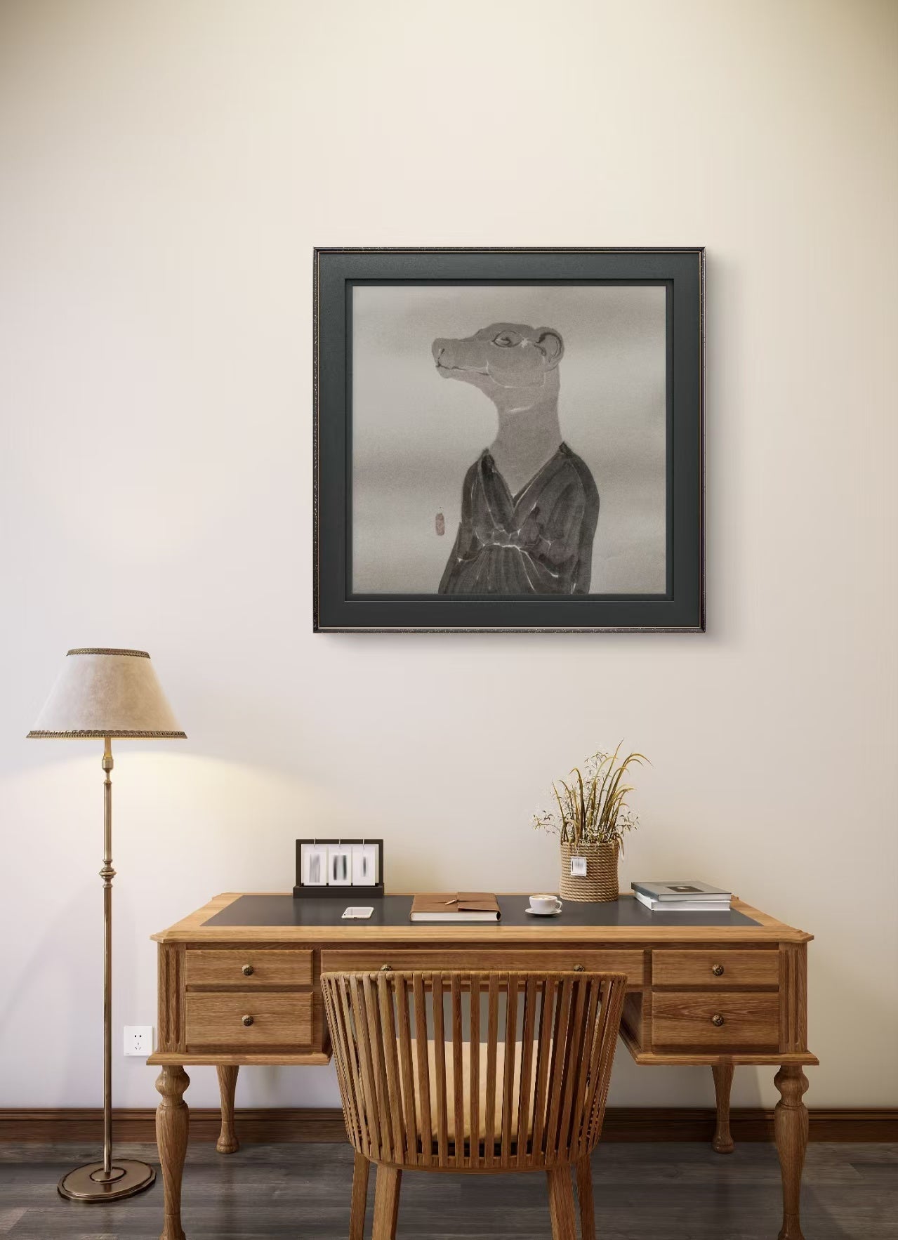 Portraits of the Self Series No.4 - Chinese Ink 26.8''× 26.8'' | Chinese Original Painting | Magic Bear Art